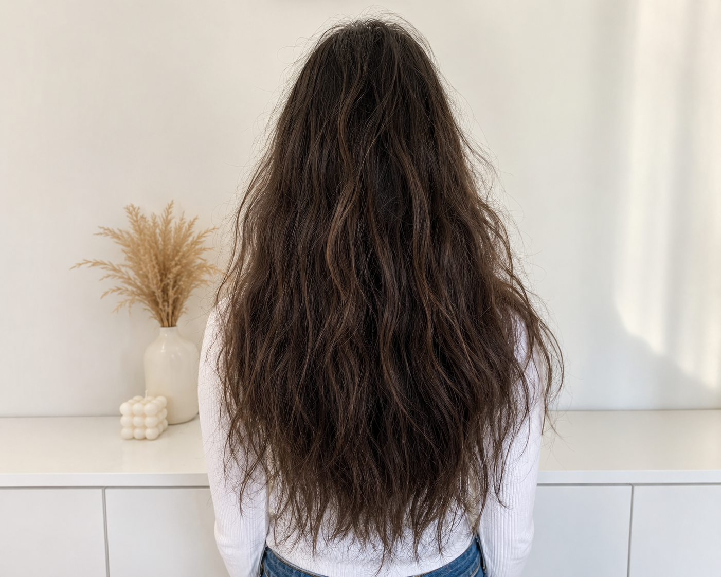 قبل استخدام Milk Therapy Shampoo: شعر منفوش وصعب الترتيب